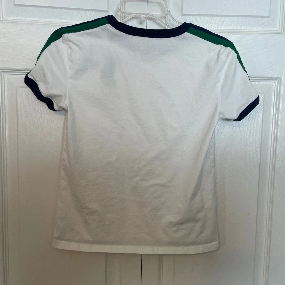 Polo‎ Ralph Lauren T Shirt Kids 10/12 White Green Big Pony Ringer Short Sleeve
